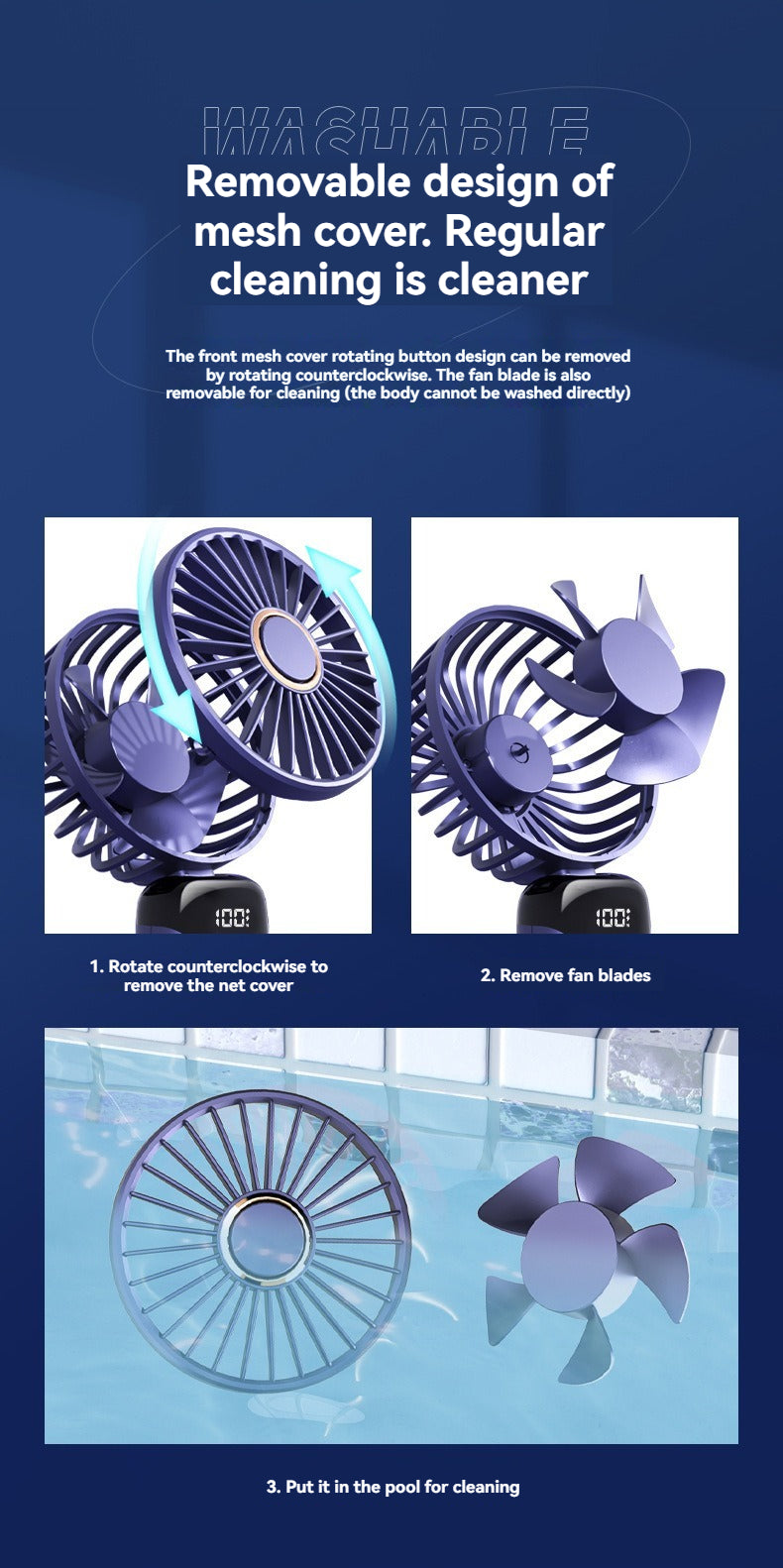 USB Rechargeable Portable Neck Fan