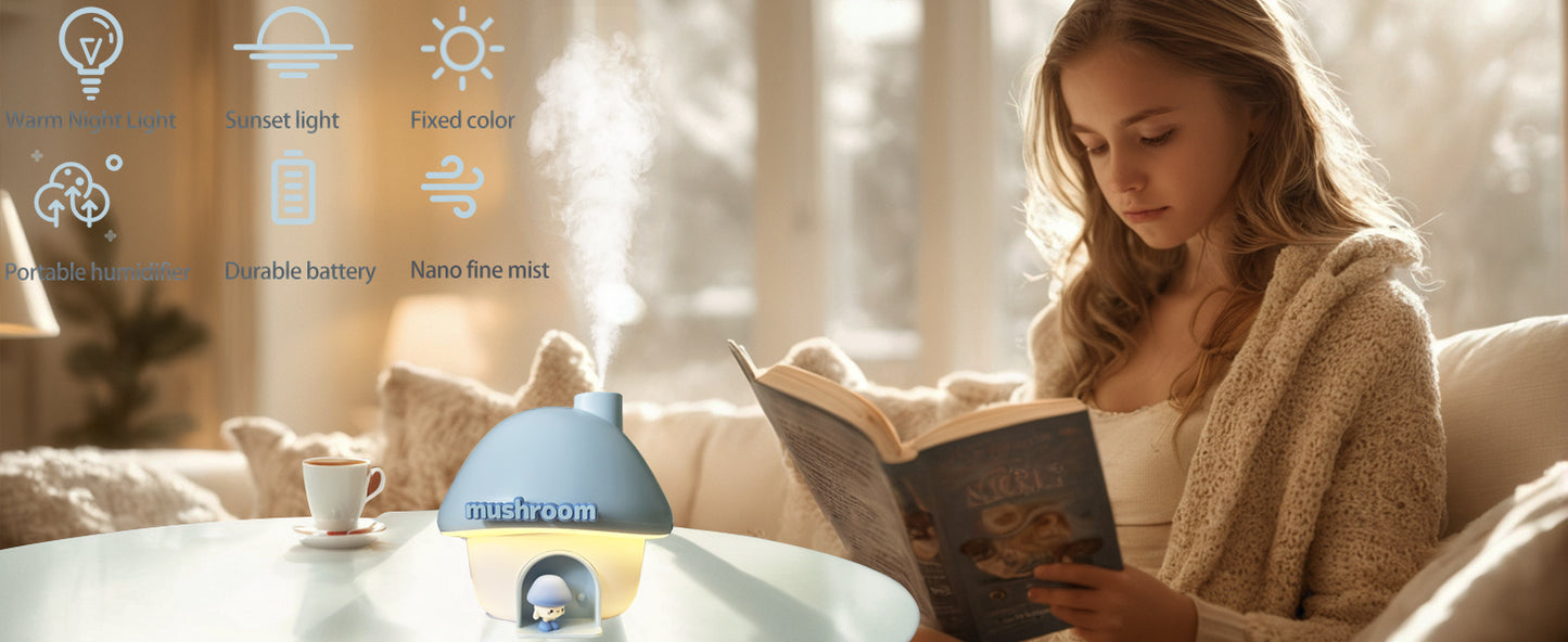 Mushroom House Humidifier Light