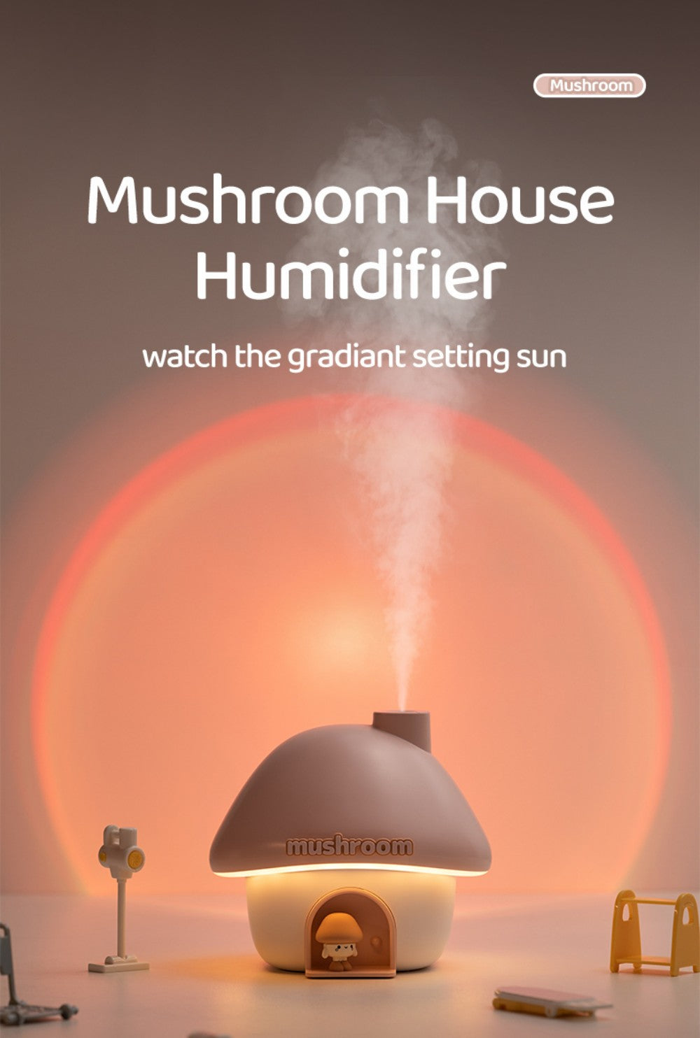 Mushroom House Humidifier Light