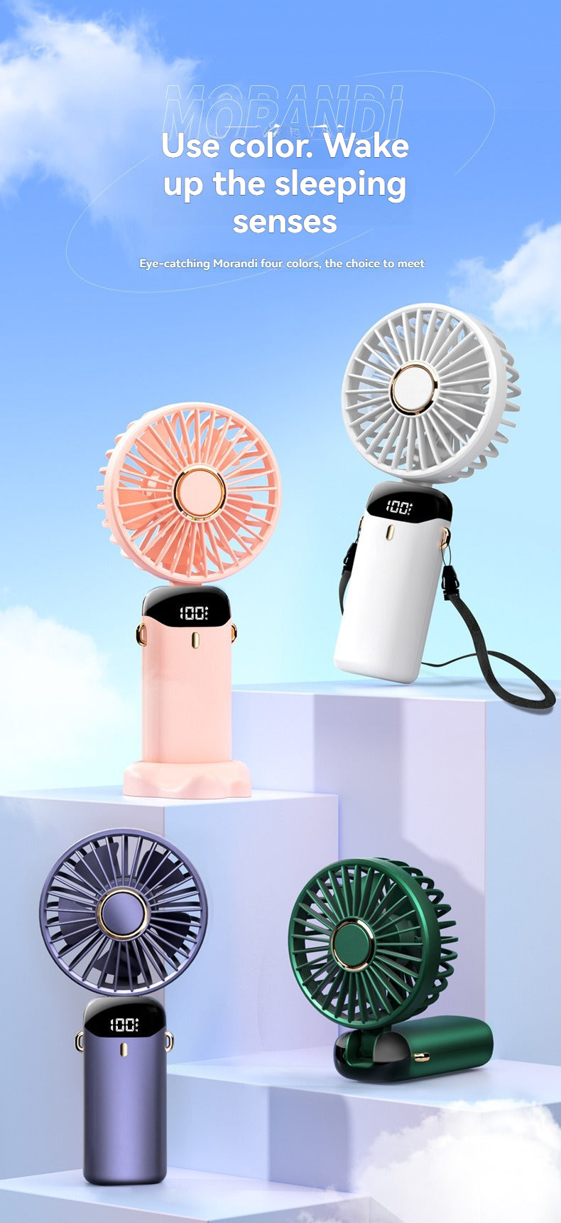 USB Rechargeable Portable Neck Fan