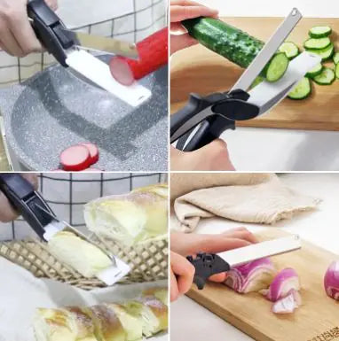 Stainless Steel Scissors & Cutting Board Knife Novelusion
