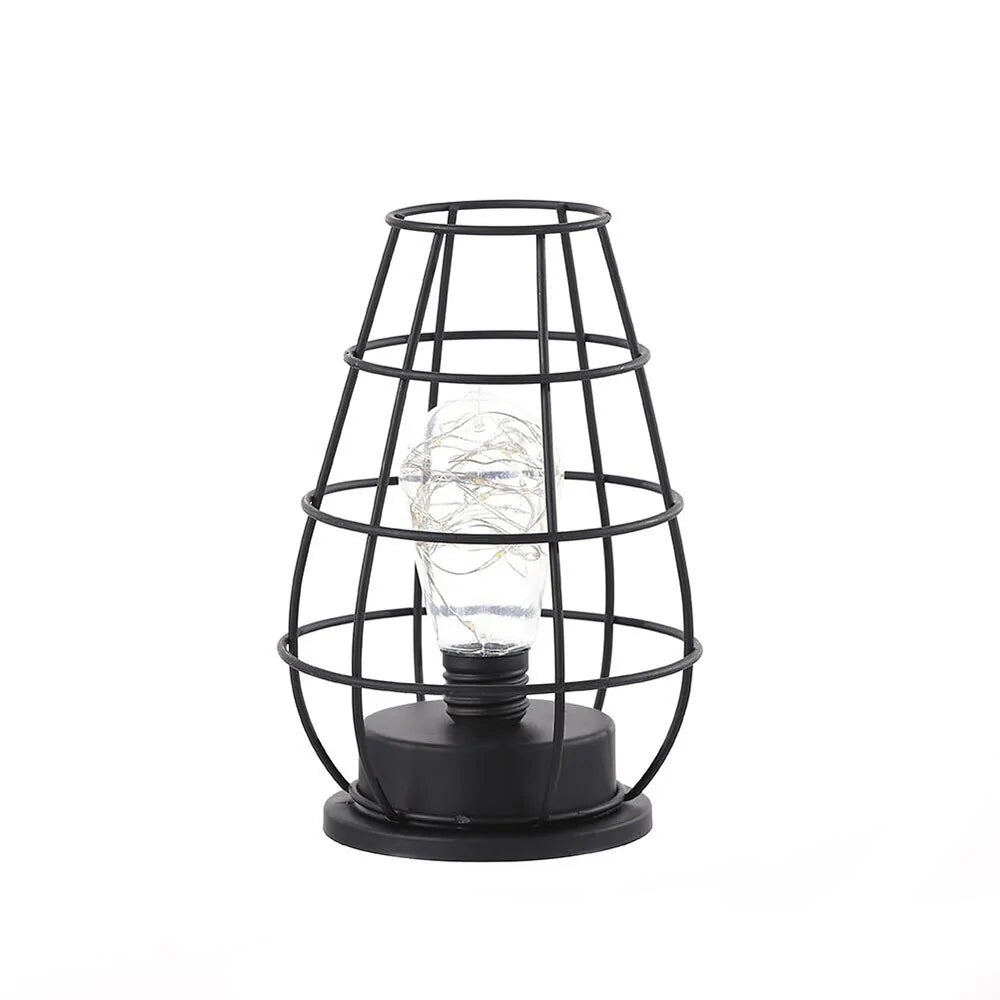 LED Retro Bulb Iron Table Night Light Novelusion