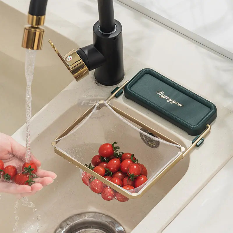 Foldable Sink Strainer Mesh Bag Stand Novelusion