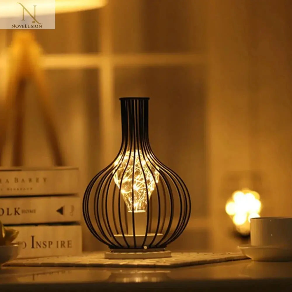 LED Retro Bulb Iron Table Night Light Novelusion